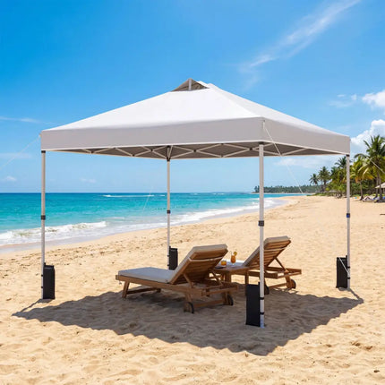 10 x 10 Feet Outdoor Commercial Pop up Canopy Tent-White - White - Canopies