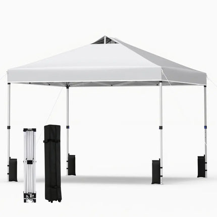 10 x 10 Feet Outdoor Commercial Pop up Canopy Tent-White - White - Canopies