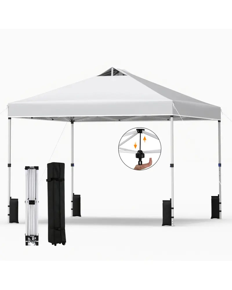 10 x 10 Feet Outdoor Commercial Pop up Canopy Tent-White - White - Canopies