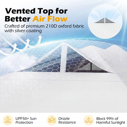 10 x 10 Feet Outdoor Commercial Pop up Canopy Tent-White - White - Canopies