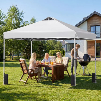 10 x 10 Feet Outdoor Commercial Pop up Canopy Tent-White - White - Canopies
