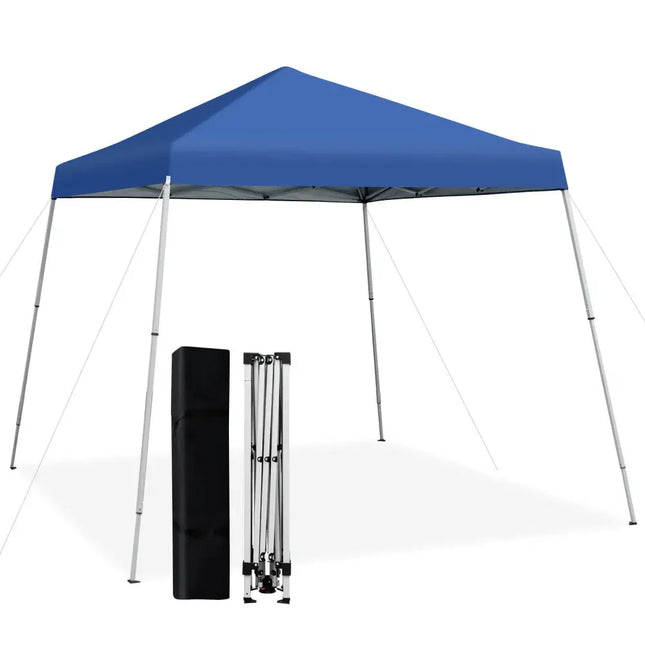 10 x 10 Feet Outdoor Instant Pop-up Canopy with Carrying Bag-Blue - Blue - Canopies