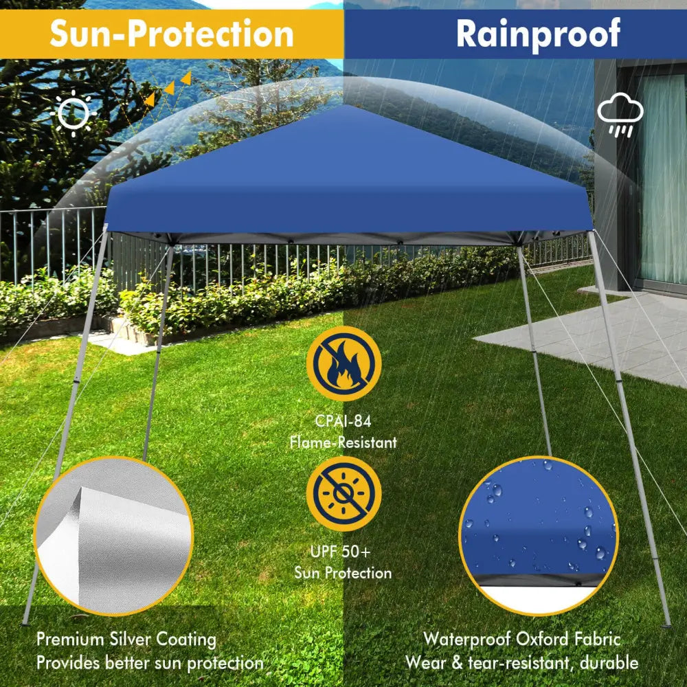10 x 10 Feet Outdoor Instant Pop-up Canopy with Carrying Bag-Blue - Blue - Canopies