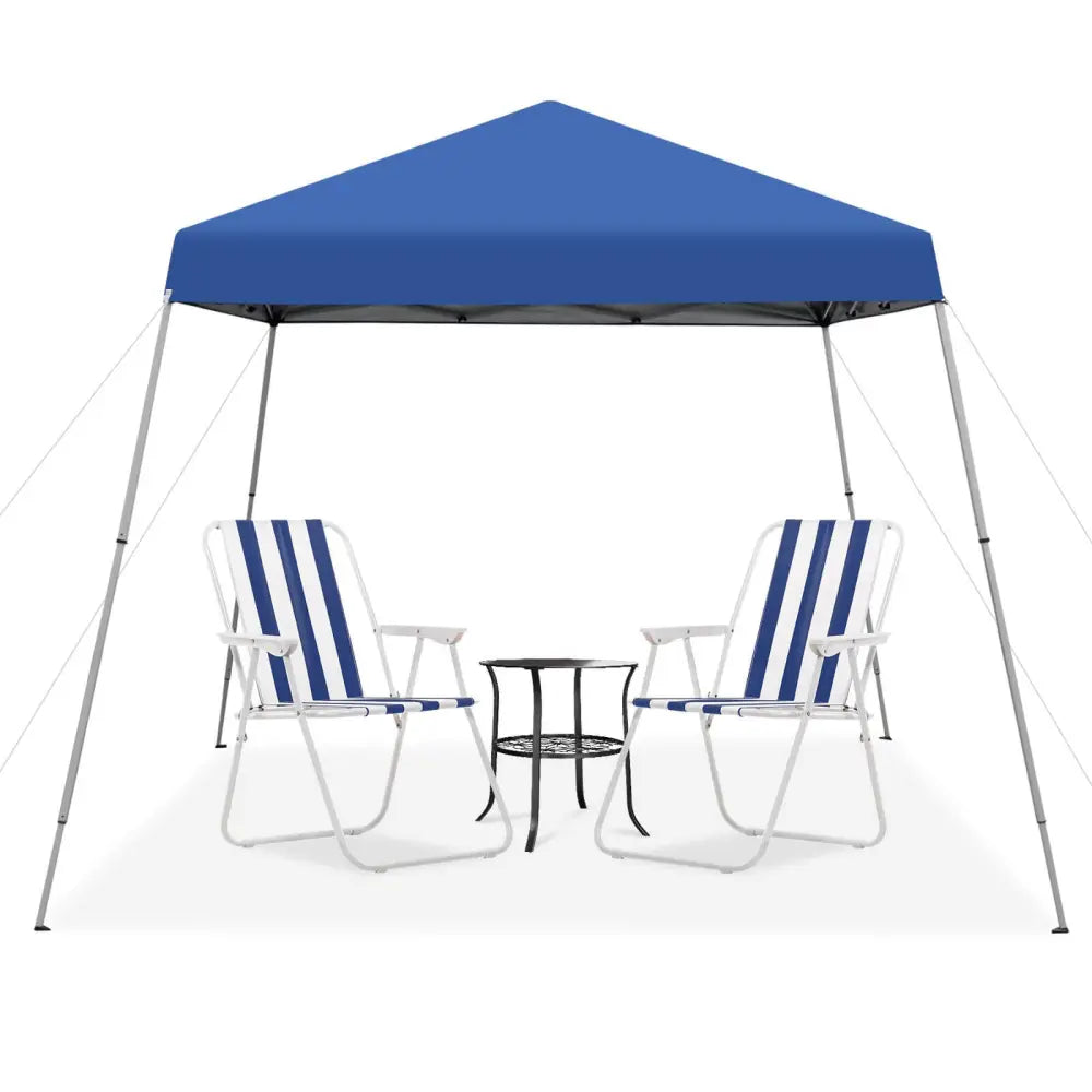 10 x 10 Feet Outdoor Instant Pop-up Canopy with Carrying Bag-Blue - Blue - Canopies