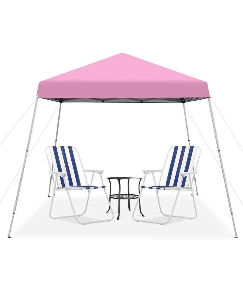 10 x 10 Feet Outdoor Instant Pop-up Canopy with Carrying Bag-Pink - Pink - Canopies