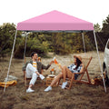 10 x 10 Feet Outdoor Instant Pop-up Canopy with Carrying Bag-Pink - Pink - Canopies