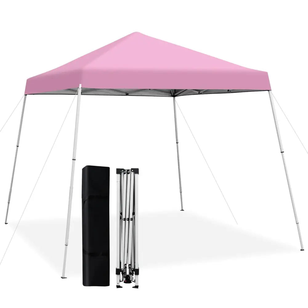 10 x 10 Feet Outdoor Instant Pop-up Canopy with Carrying Bag-Pink - Pink - Canopies
