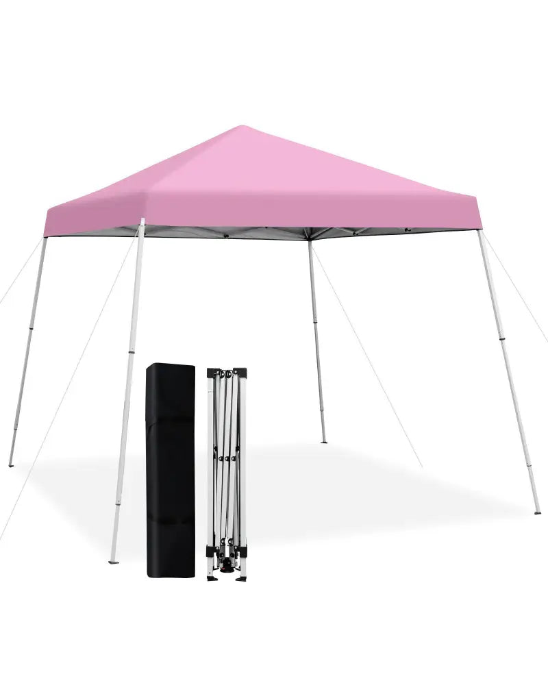 10 x 10 Feet Outdoor Instant Pop-up Canopy with Carrying Bag-Pink - Pink - Canopies