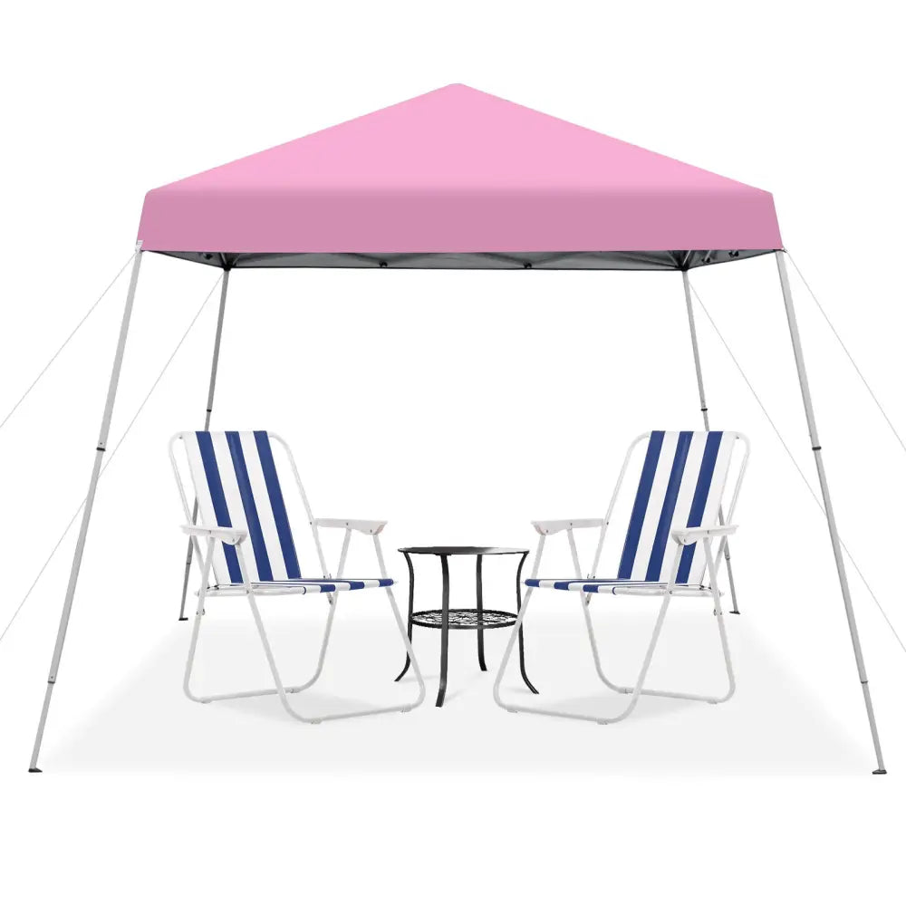 10 x 10 Feet Outdoor Instant Pop-up Canopy with Carrying Bag-Pink - Pink - Canopies