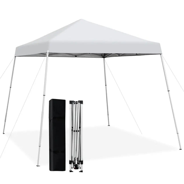 10 x 10 Feet Outdoor Instant Pop-up Canopy with Carrying Bag-White - White - Canopies