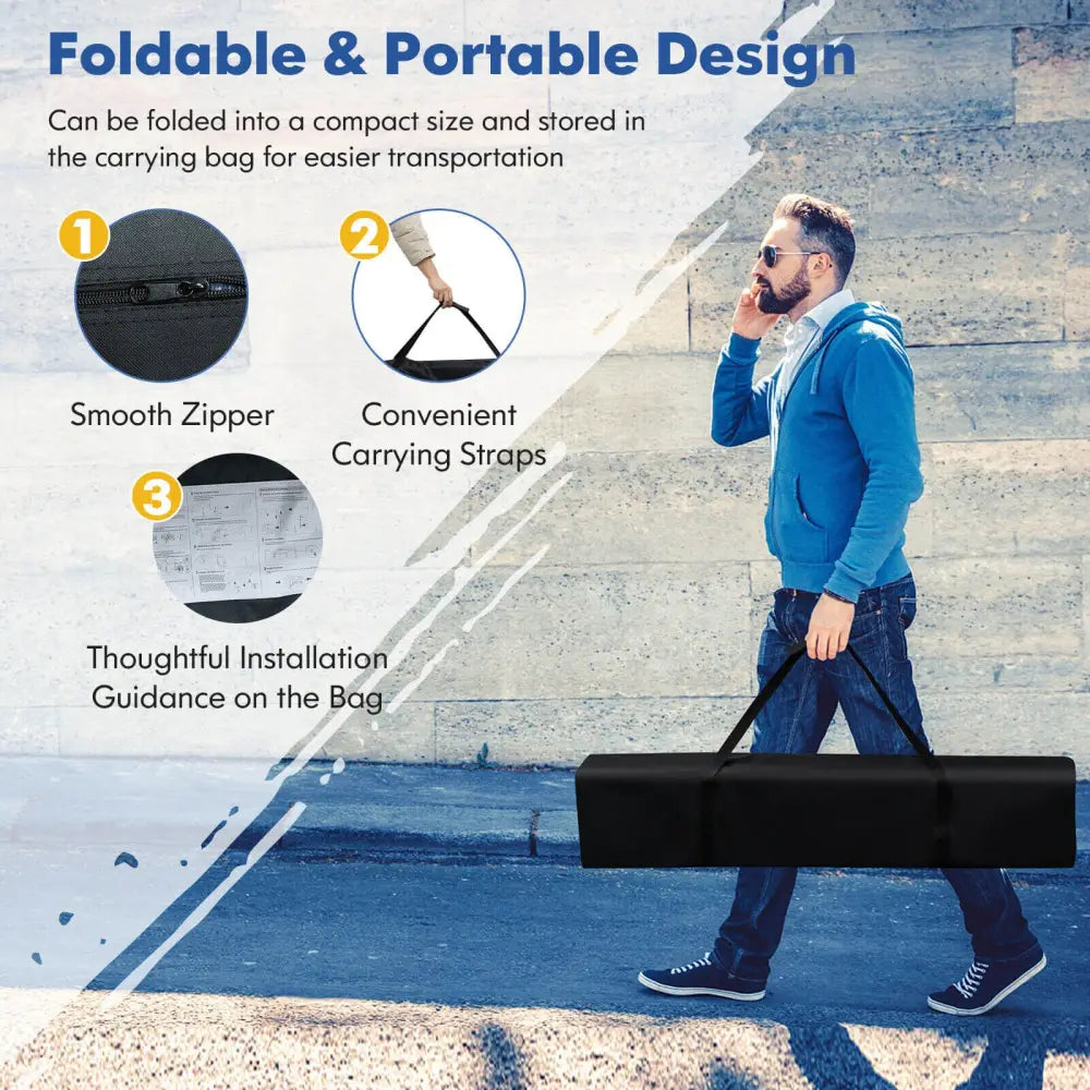 10 x 10 Feet Outdoor Instant Pop-up Canopy with Carrying Bag-White - White - Canopies