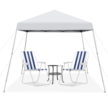 10 x 10 Feet Outdoor Instant Pop-up Canopy with Carrying Bag-White - White - Canopies