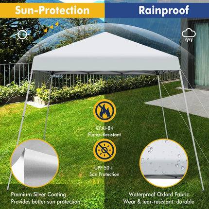 10 x 10 Feet Outdoor Instant Pop-up Canopy with Carrying Bag-White - White - Canopies