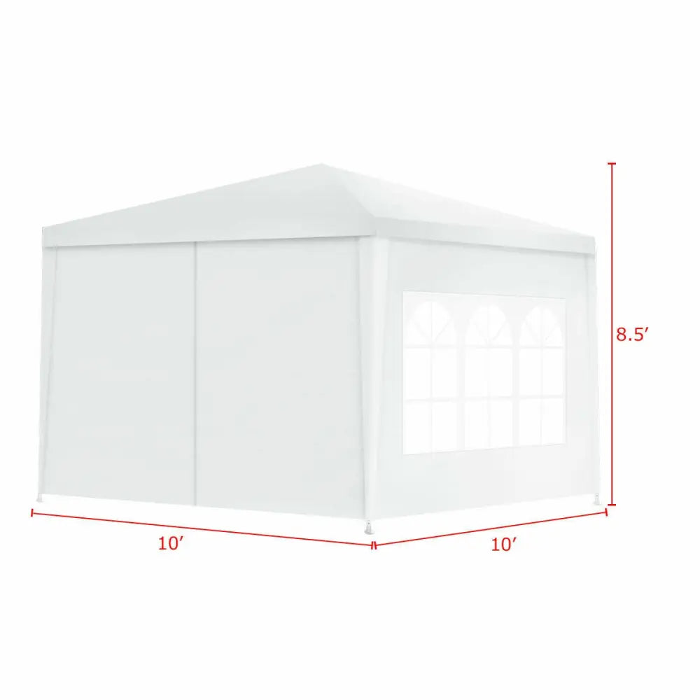 10 x 10 Feet Outdoor Side Walls Canopy Tent with 4 Removable Sidewalls - White - Canopies