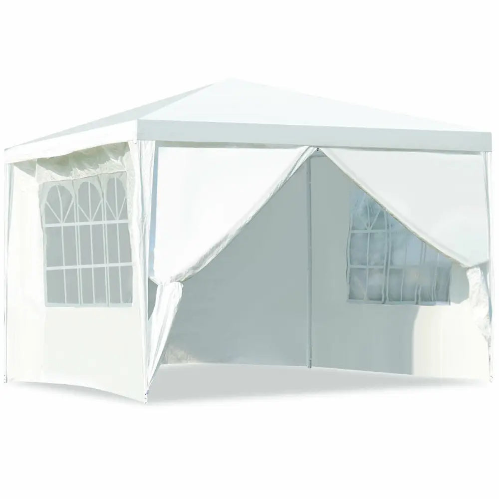 10 x 10 Feet Outdoor Side Walls Canopy Tent with 4 Removable Sidewalls - White - Canopies