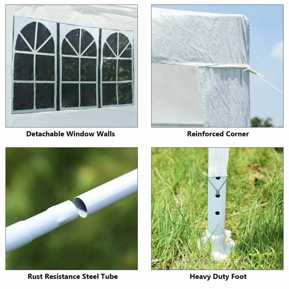 10 x 10 Feet Outdoor Side Walls Canopy Tent with 4 Removable Sidewalls - White - Canopies