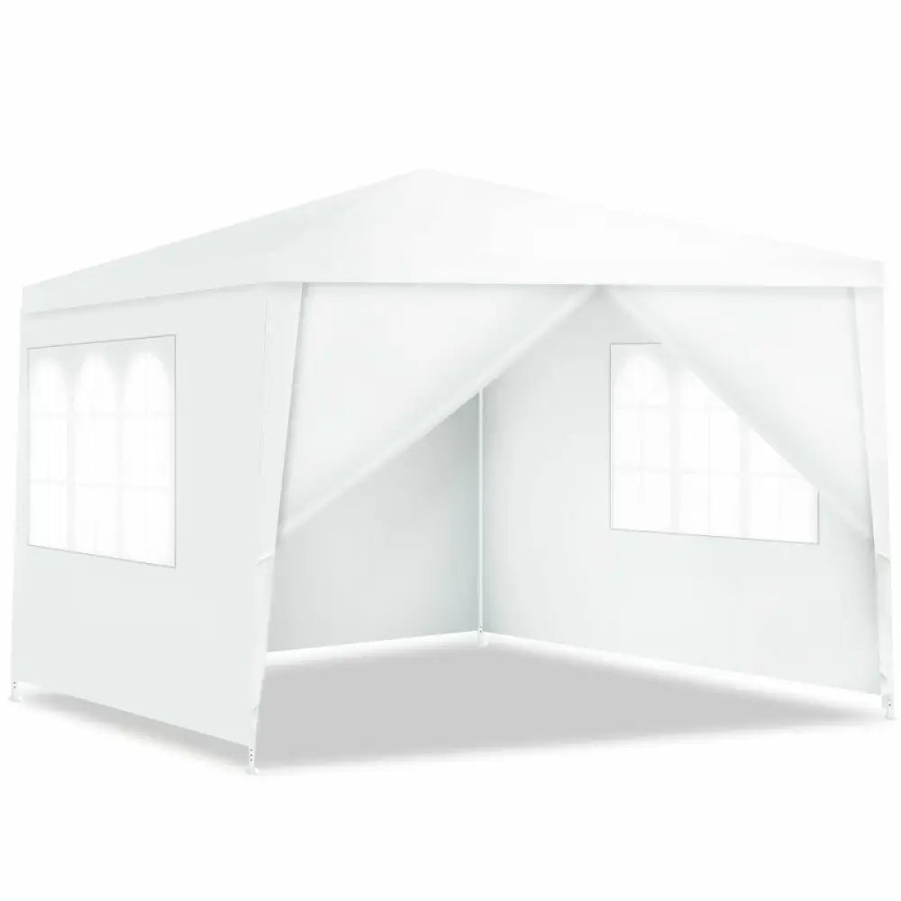 10 x 10 Feet Outdoor Side Walls Canopy Tent with 4 Removable Sidewalls - White - Canopies