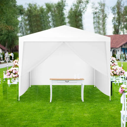 10 x 10 Feet Outdoor Side Walls Canopy Tent with 4 Removable Sidewalls - White - Canopies