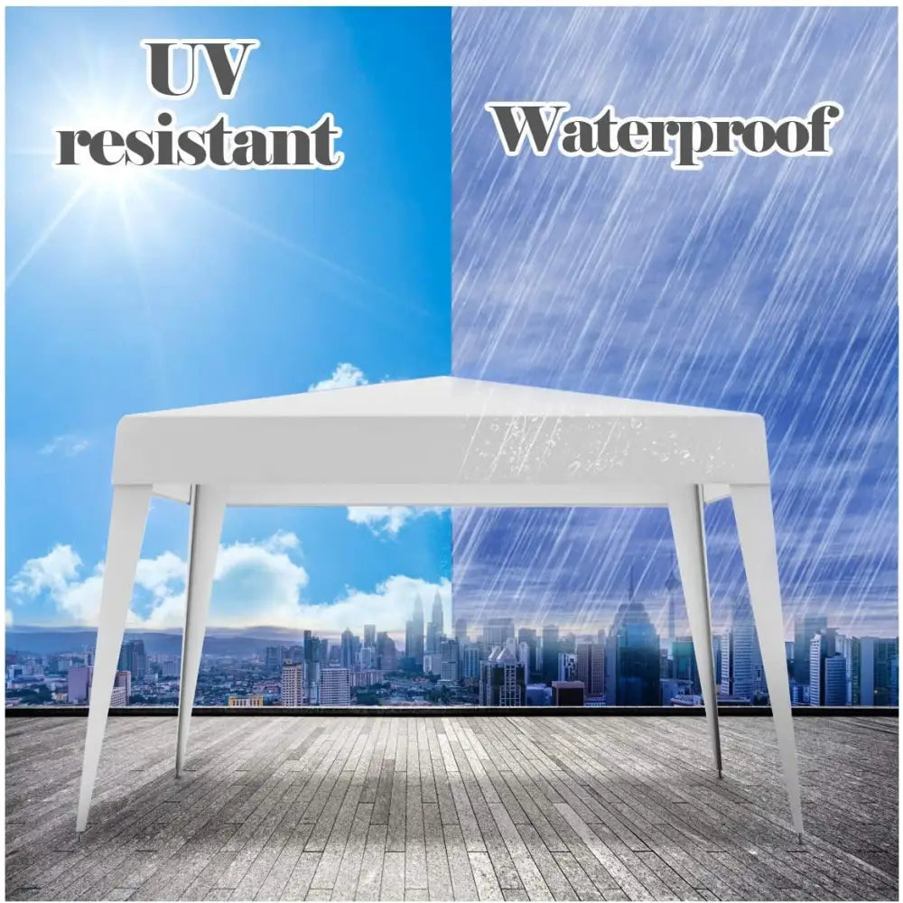10 x 10 Feet Outdoor Wedding Canopy Tent for Backyard - White - Canopies