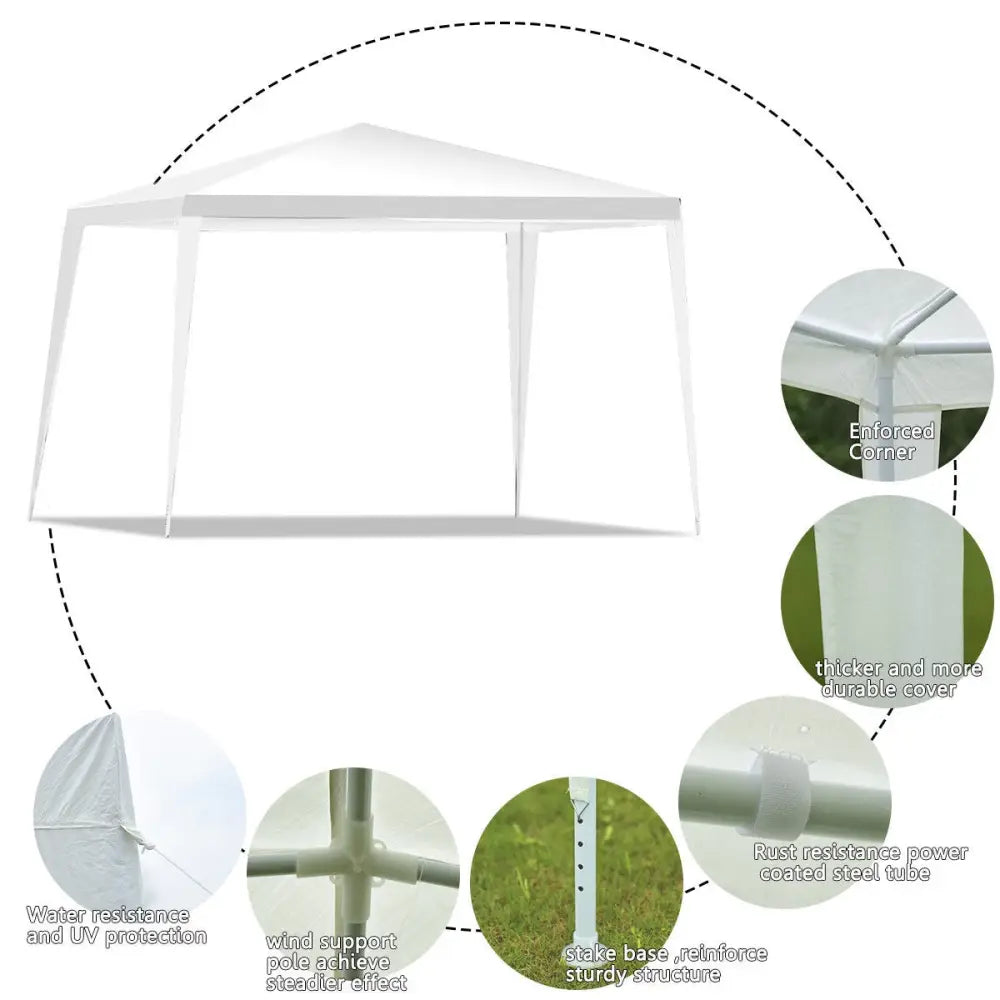 10 x 10 Feet Outdoor Wedding Canopy Tent for Backyard - White - Canopies