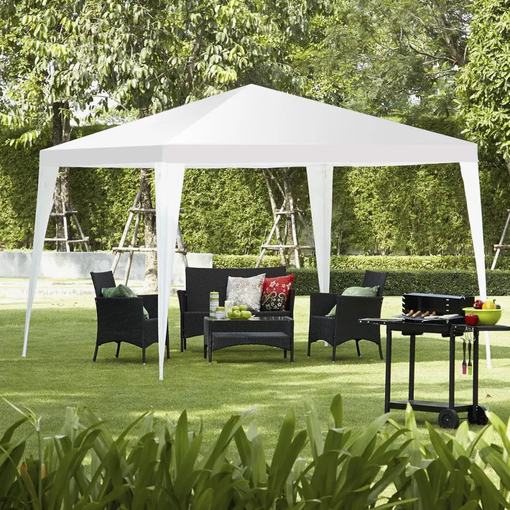 10 x 10 Feet Outdoor Wedding Canopy Tent for Backyard - White - Canopies