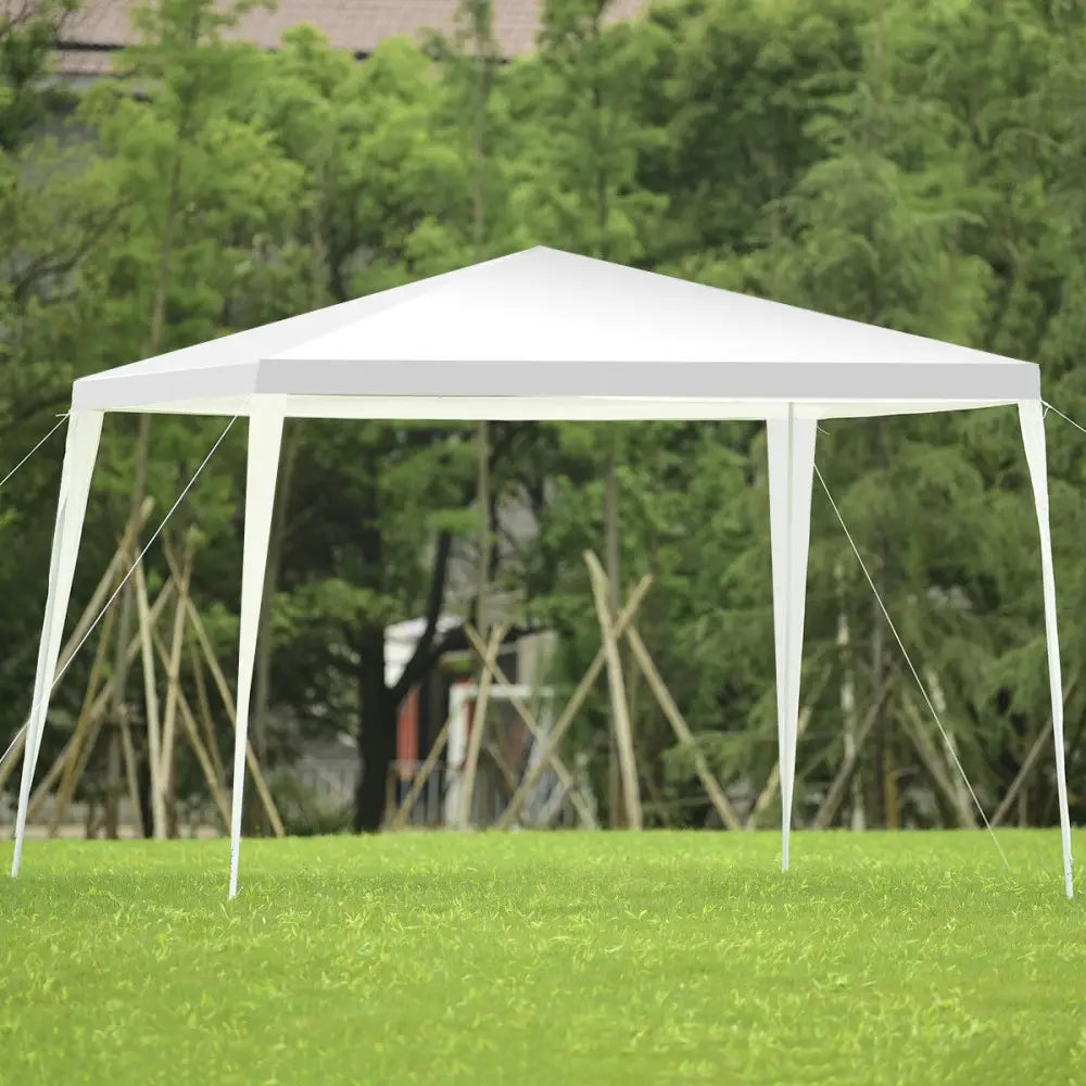 10 x 10 Feet Outdoor Wedding Canopy Tent for Backyard - White - Canopies