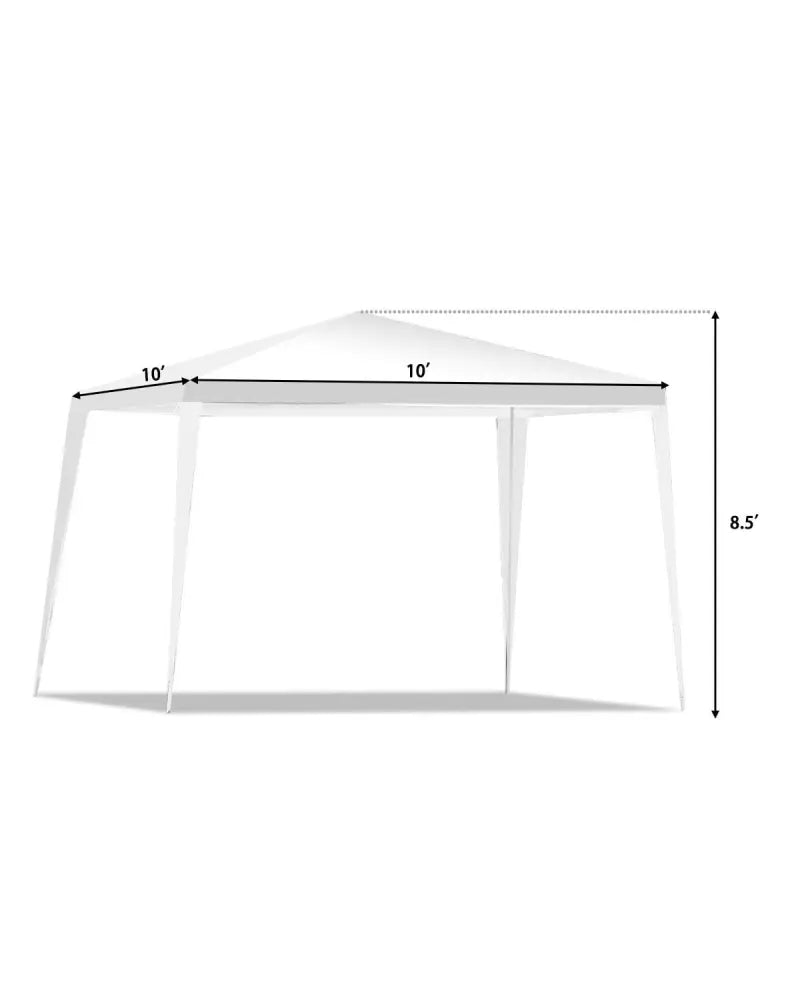 10 x 10 Feet Outdoor Wedding Canopy Tent for Backyard - White - Canopies