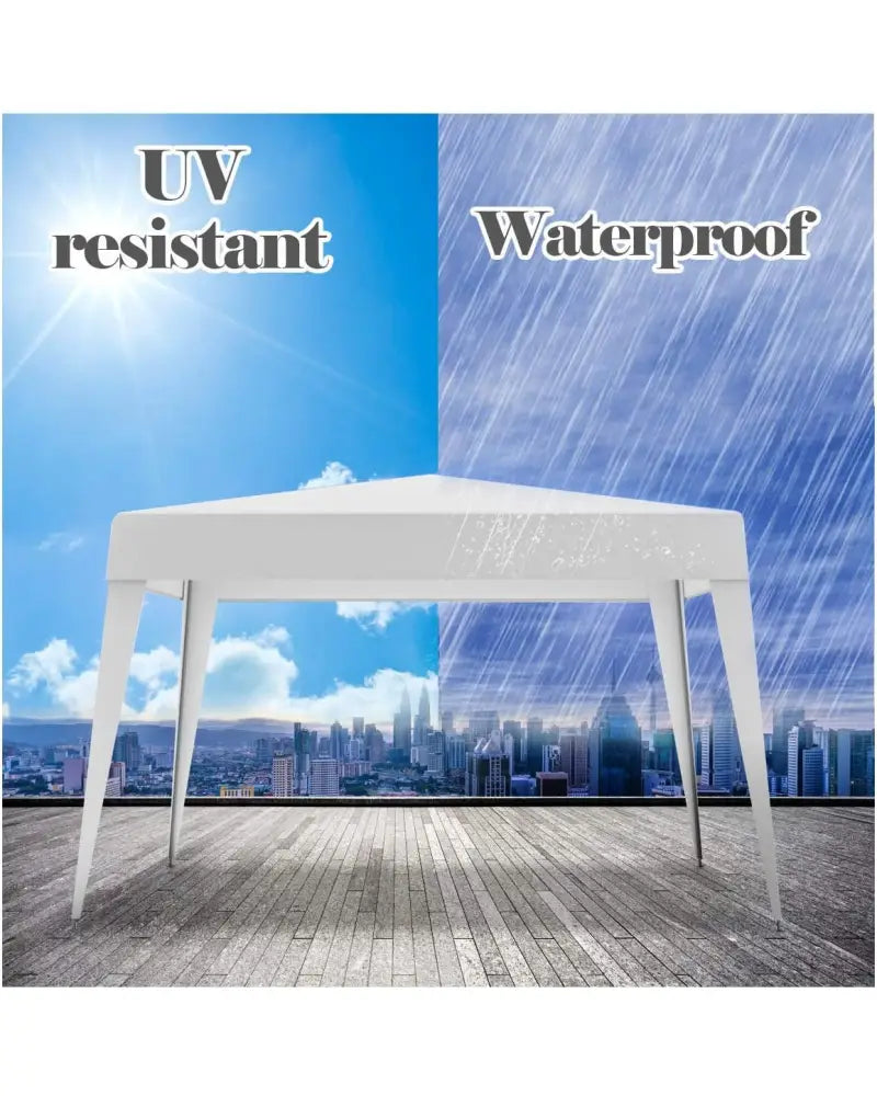 10 x 10 Feet Outdoor Wedding Canopy Tent for Backyard - White - Canopies