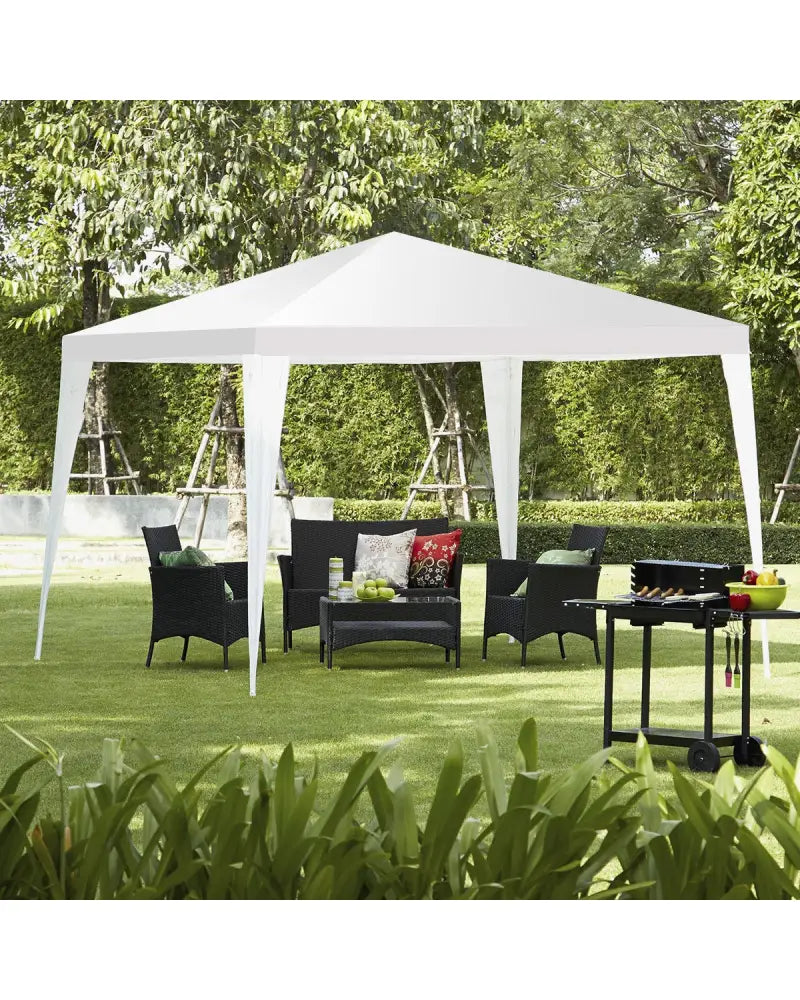 10 x 10 Feet Outdoor Wedding Canopy Tent for Backyard - White - Canopies