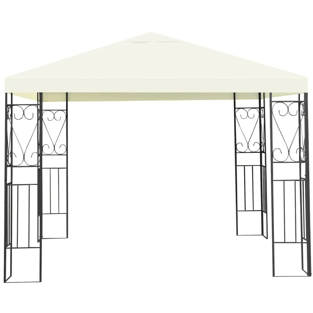 10 x 10 Feet Patio Gazebo Canopy Tent Garden Shelter - Beige - Gazebos