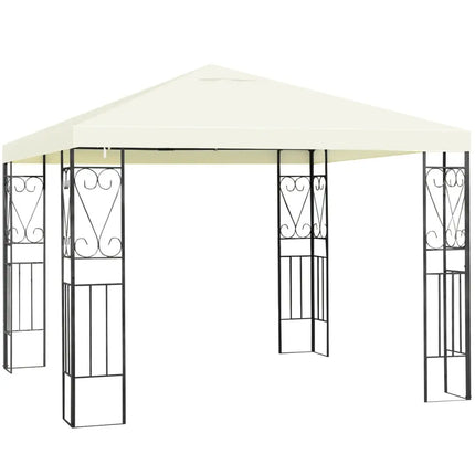 10 x 10 Feet Patio Gazebo Canopy Tent Garden Shelter - Beige - Gazebos