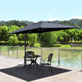 10 x 10 Feet Patio Offset Cantilever Umbrella with Aluminum 360-degree Rotation Tilt-Navy - Navy - Outdoor Umbrellas