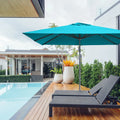 10 x 10 Feet Patio Offset Cantilever Umbrella with Aluminum 360-degree Rotation Tilt-Turquoise - Turquoise - Outdoor