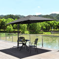 10 x 10 Feet Patio Offset Cantilever Umbrella with Aluminum 360-degree Rotation Tilt-Gray - Gray - Outdoor Umbrellas