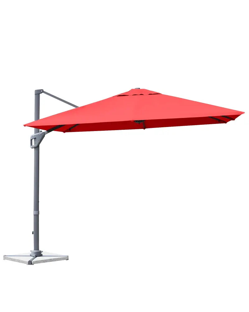10 x 10 Feet Patio Offset Cantilever Umbrella with Aluminum 360-degree Rotation Tilt-Orange - Orange - Outdoor Umbrellas