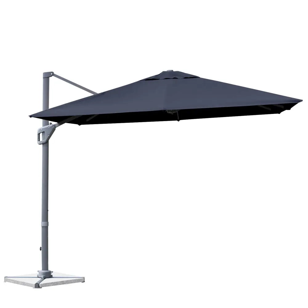 10 x 10 Feet Patio Offset Cantilever Umbrella with Aluminum 360-degree Rotation Tilt-Navy - Navy - Outdoor Umbrellas