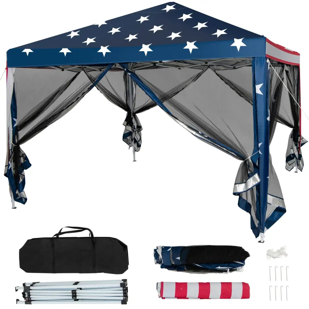 10 x 10 Feet Pop-up Canopy Tent Gazebo Canopy for Outdoor - Navy - Canopies
