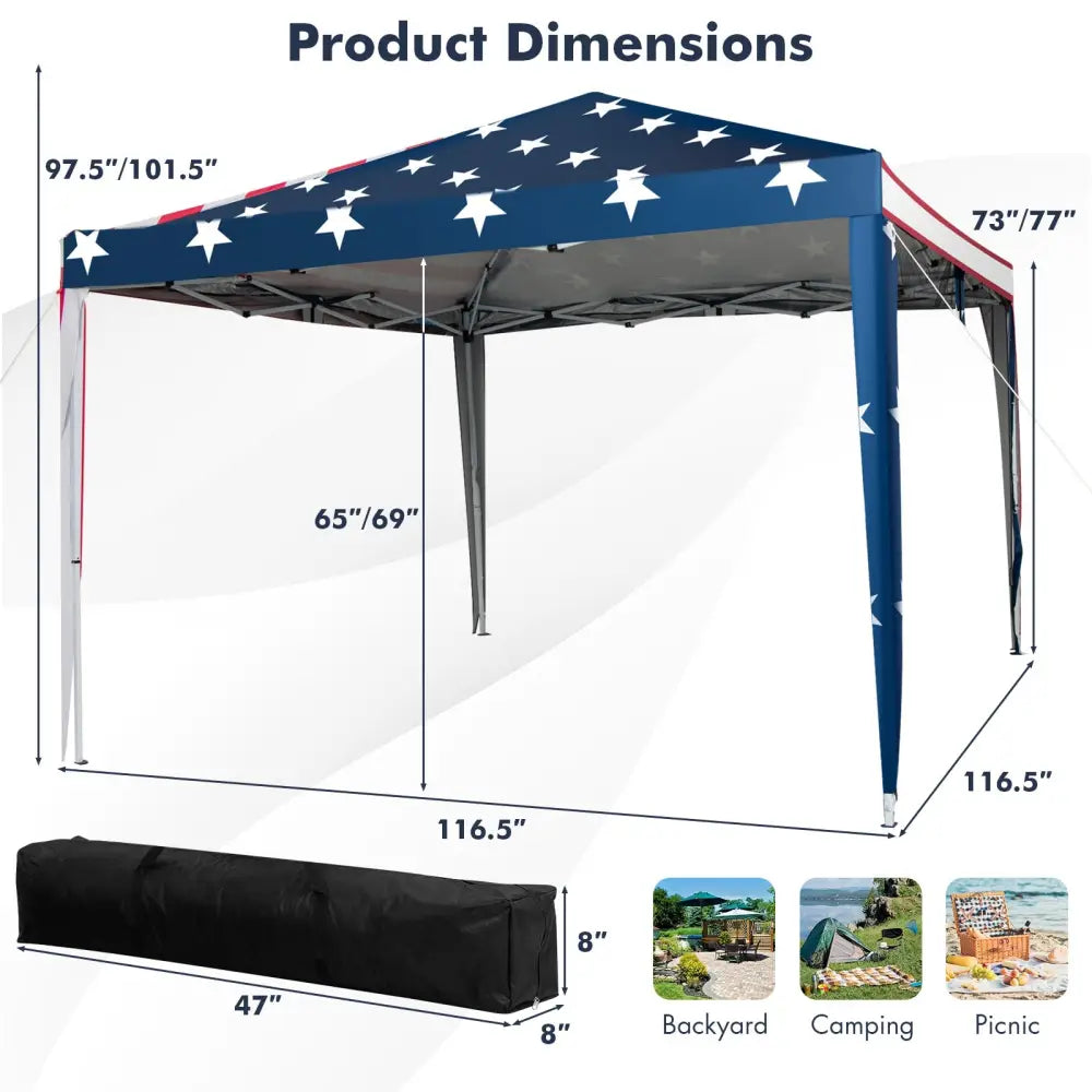 10 x 10 Feet Pop-up Canopy Tent Gazebo Canopy for Outdoor - Navy - Canopies