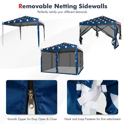 10 x 10 Feet Pop-up Canopy Tent Gazebo Canopy for Outdoor - Navy - Canopies