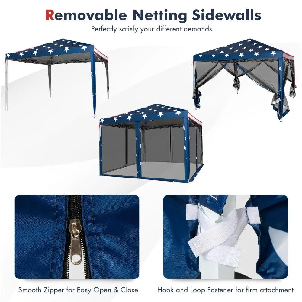 10 x 10 Feet Pop-up Canopy Tent Gazebo Canopy for Outdoor - Navy - Canopies