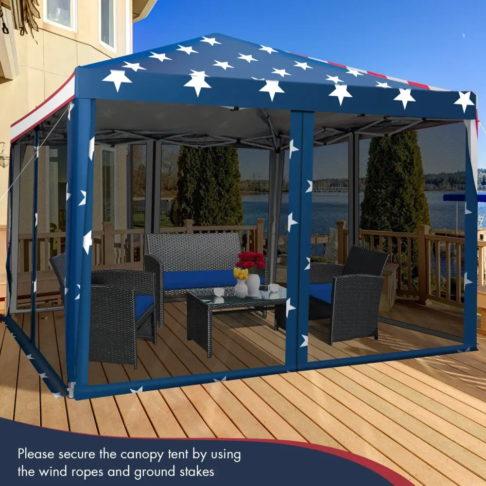 10 x 10 Feet Pop-up Canopy Tent Gazebo Canopy for Outdoor - Navy - Canopies