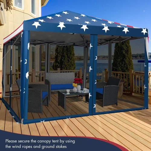 10 x 10 Feet Pop-up Canopy Tent Gazebo Canopy for Outdoor - Navy - Canopies
