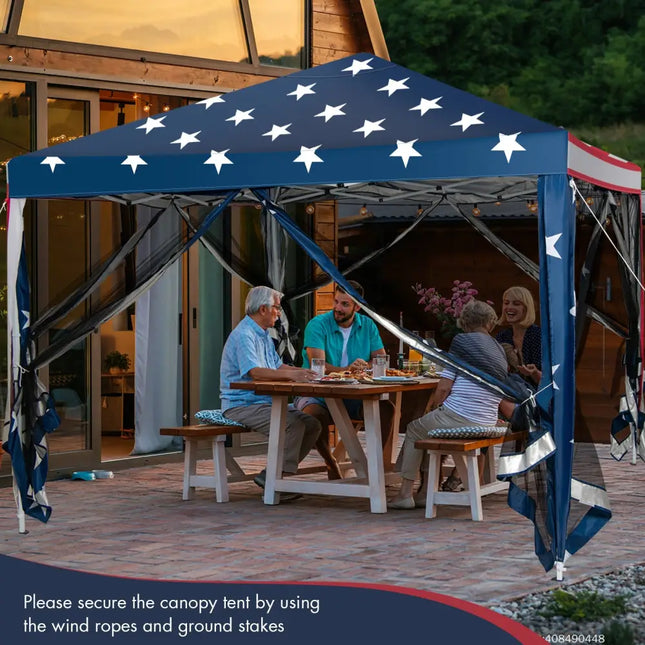10 x 10 Feet Pop-up Canopy Tent Gazebo Canopy for Outdoor - Navy - Canopies