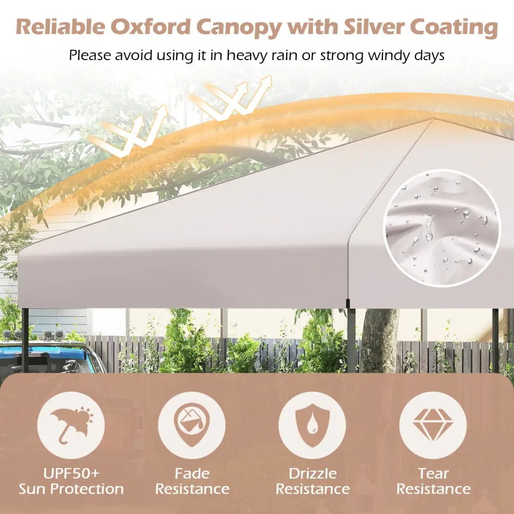 10 X 10 Feet Pop up Canopy Tent with Portable Carrying Bag and 8 Stakes-Yellow - Yellow - Canopies