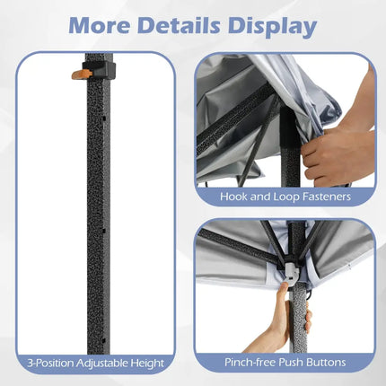10 X 10 Feet Pop up Canopy Tent with Portable Carrying Bag and 8 Stakes-White - White - Canopies
