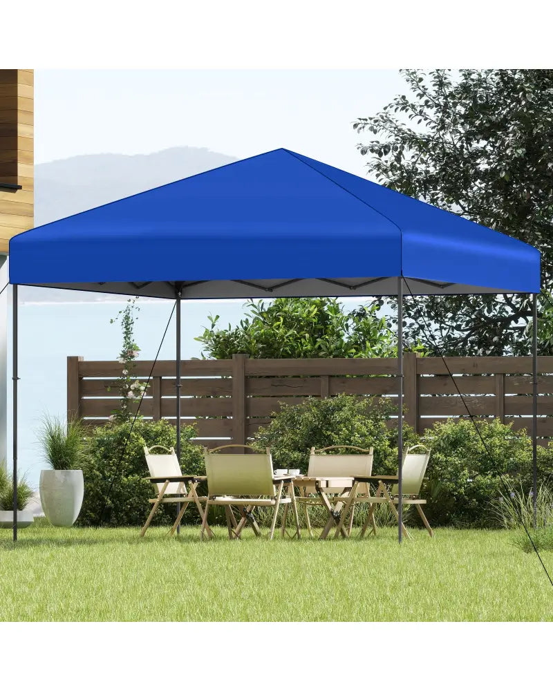 10 X 10 Feet Pop up Canopy Tent with Portable Carrying Bag and 8 Stakes-Blue - Blue - Canopies