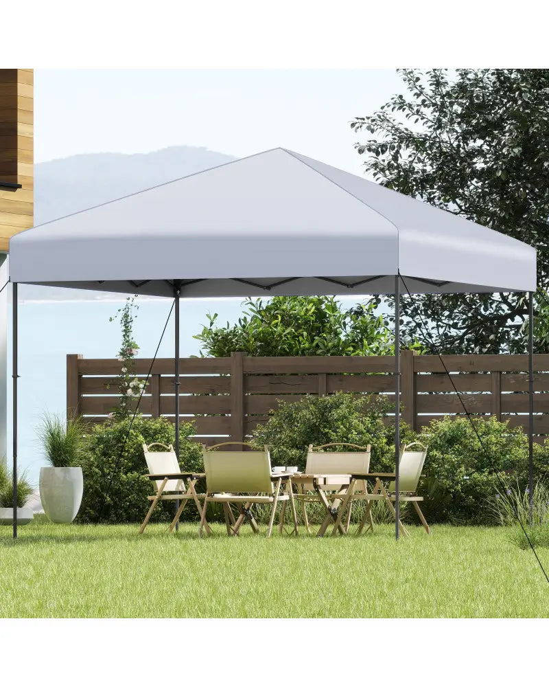 10 X 10 Feet Pop up Canopy Tent with Portable Carrying Bag and 8 Stakes-White - White - Canopies