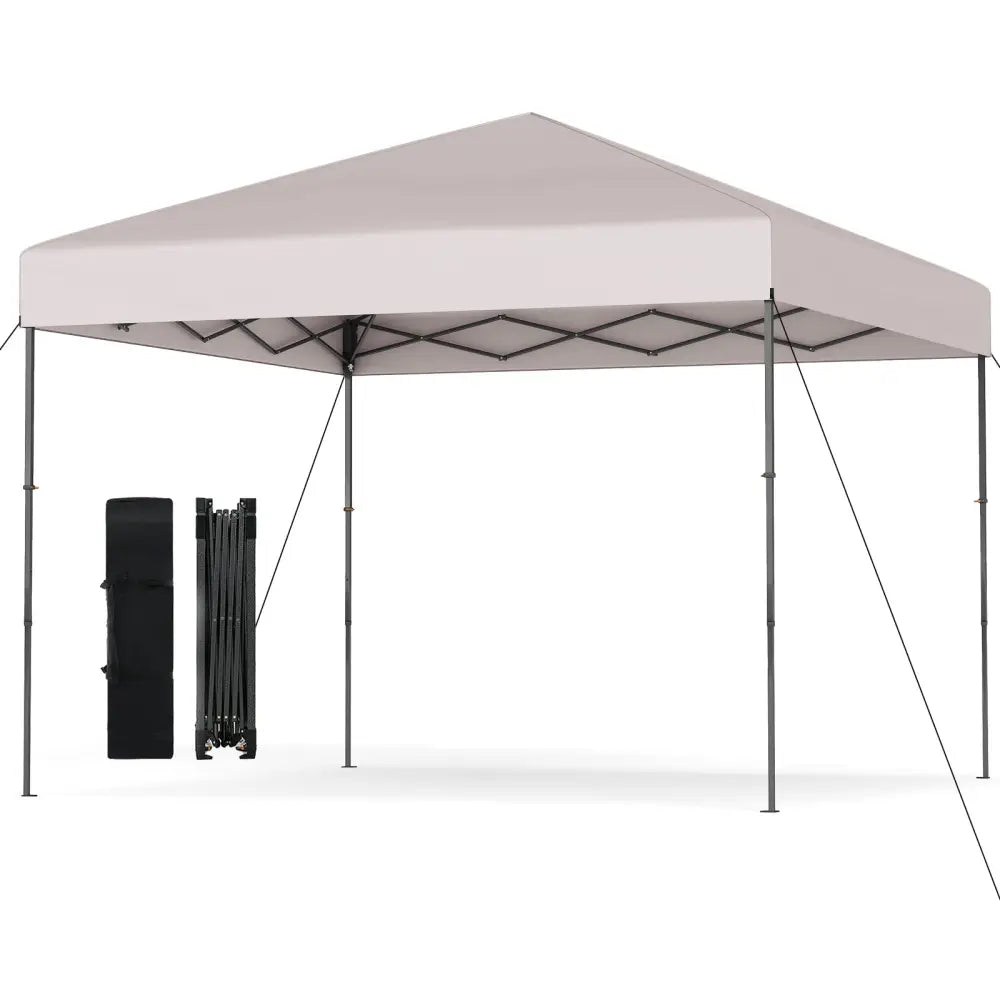 10 X 10 Feet Pop up Canopy Tent with Portable Carrying Bag and 8 Stakes-Yellow - Yellow - Canopies