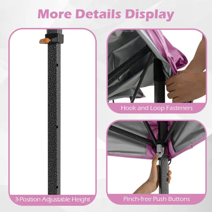 10 X 10 Feet Pop up Canopy Tent with Portable Carrying Bag and 8 Stakes-Pink - Pink - Canopies