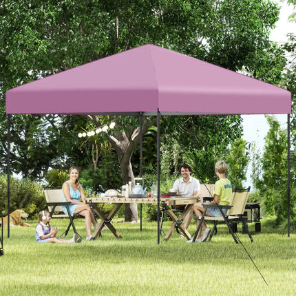 10 X 10 Feet Pop up Canopy Tent with Portable Carrying Bag and 8 Stakes-Pink - Pink - Canopies